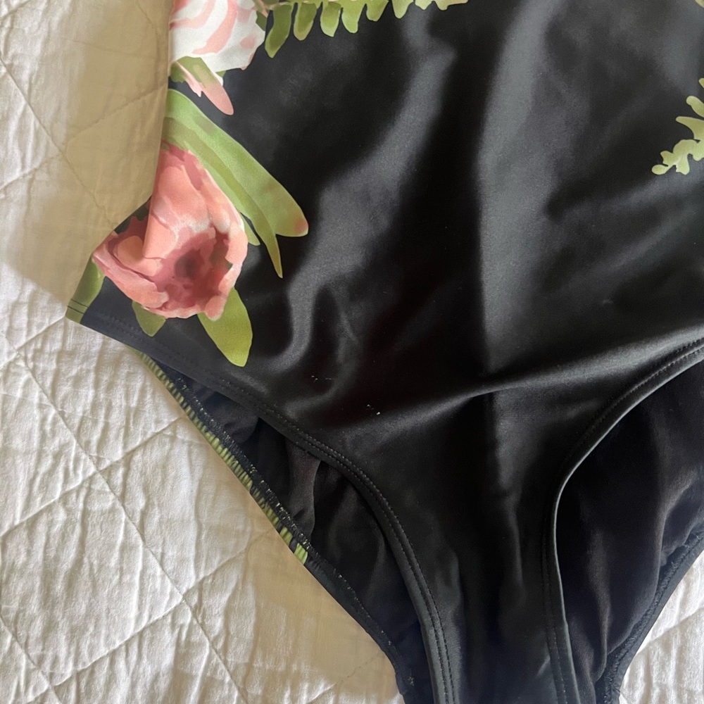 Albion Black Floral One Piece Swimsuit - Picture 4 of 10